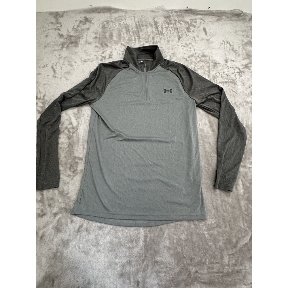 Under Armour Men's Long Sleeve Performance T-Shirt Gray Size Small 1/4 Zip EUC